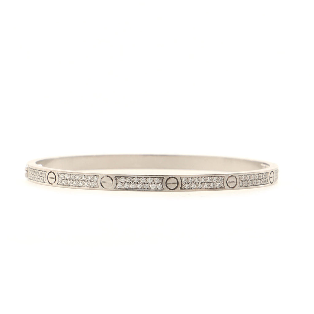 Love Bracelet 18K White Gold with Pave Diamonds Small