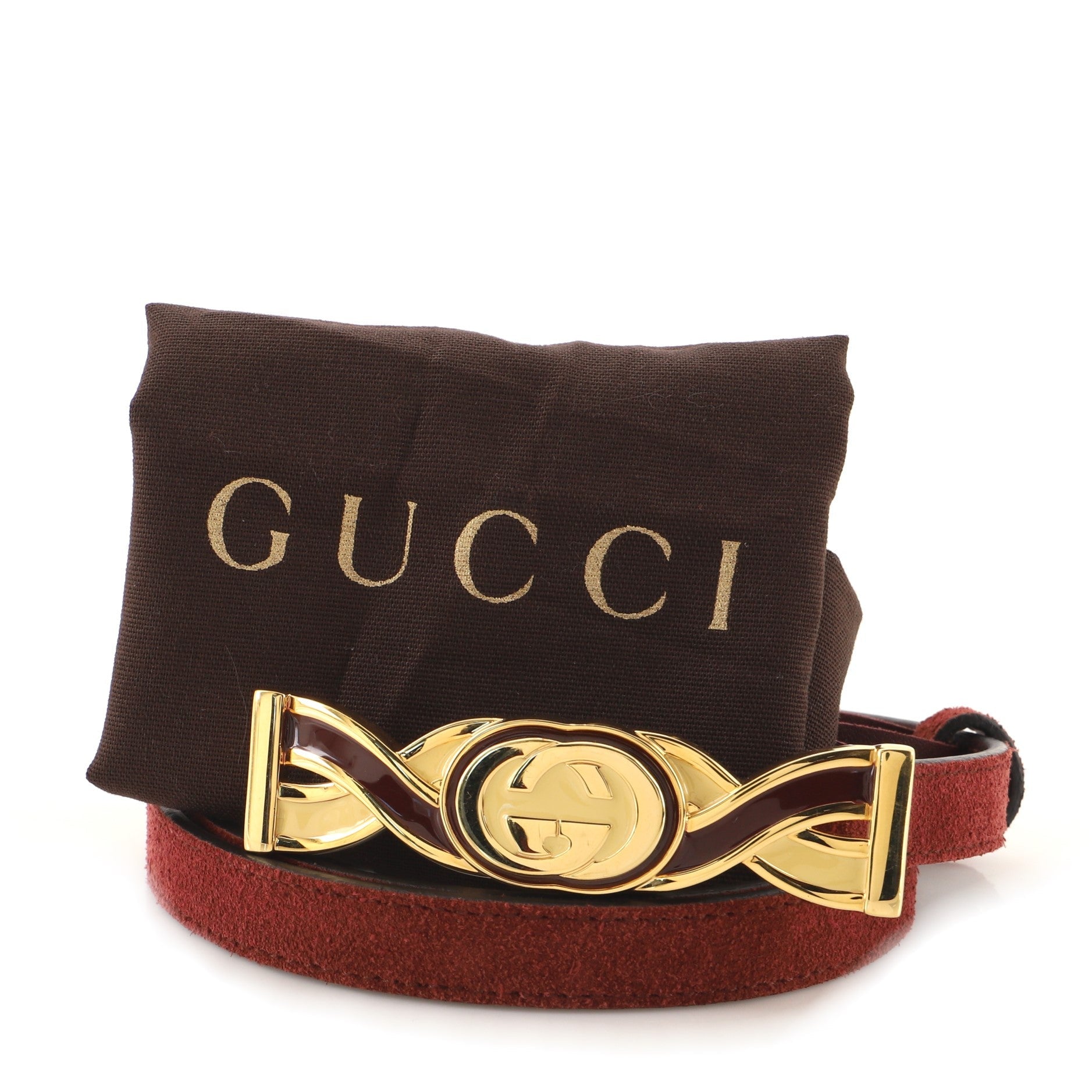 Interlocking-G Buckle Belt Suede Thin 75
