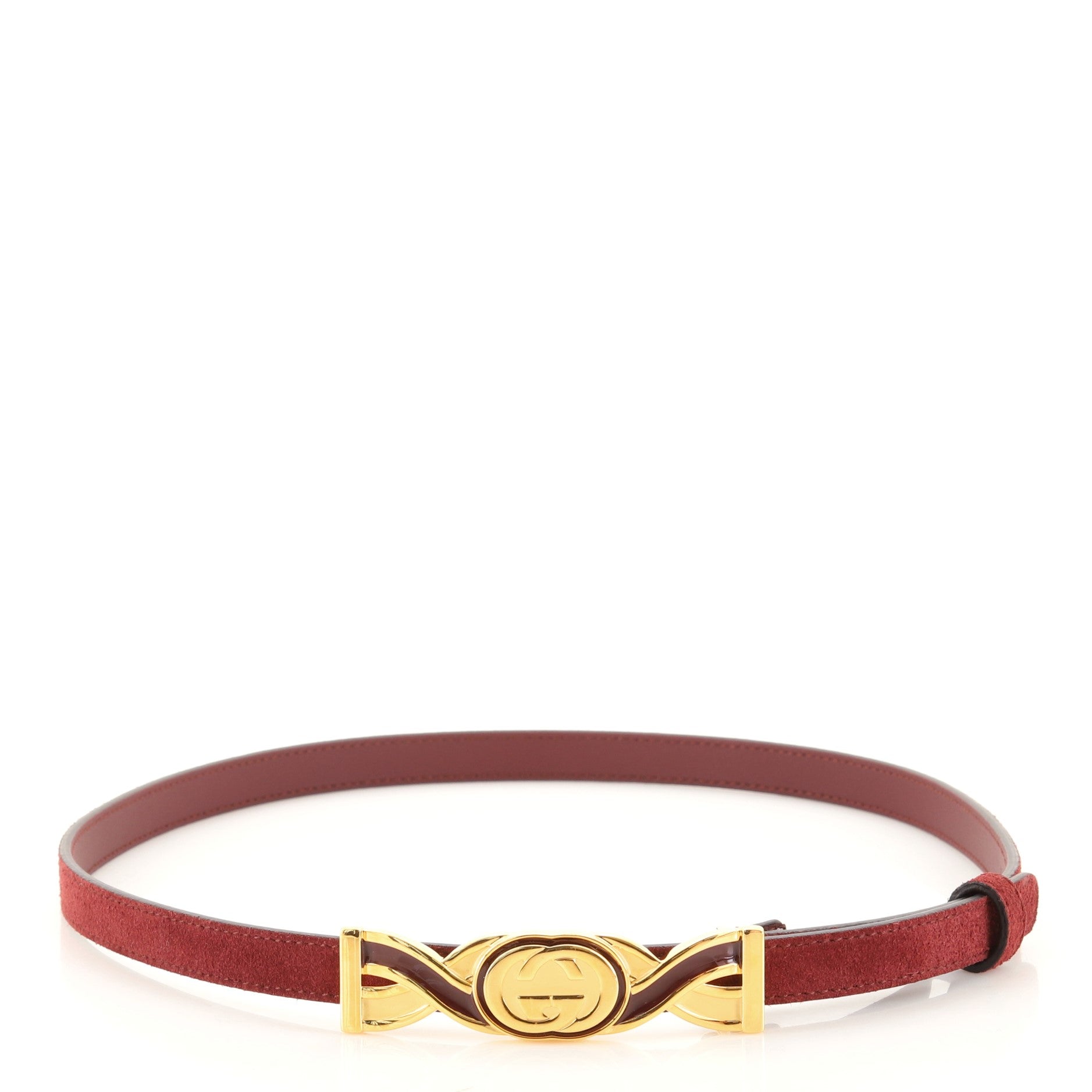 Interlocking-G Buckle Belt Suede Thin 80