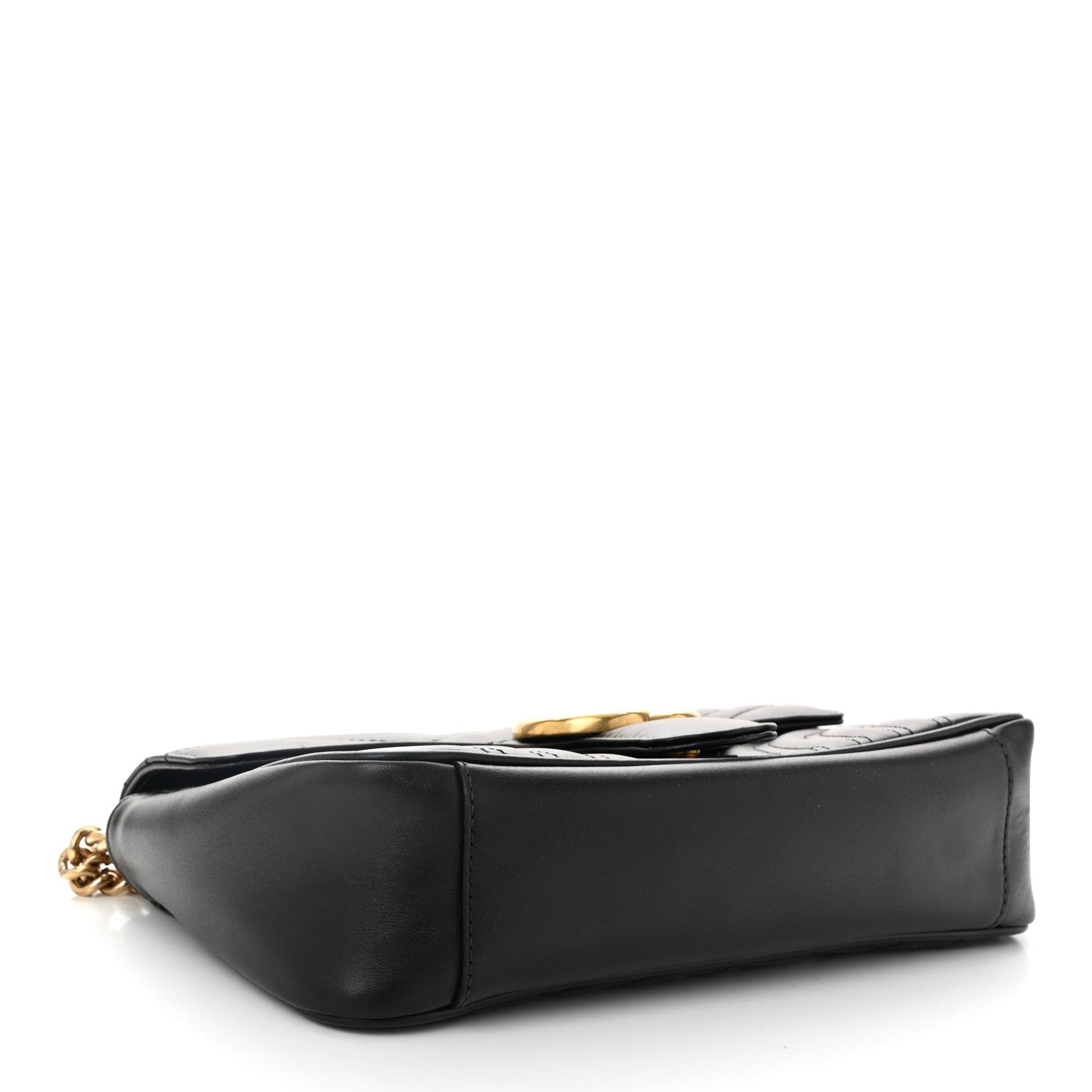 Calfskin Matelasse Small GG Marmont Shoulder Bag Black