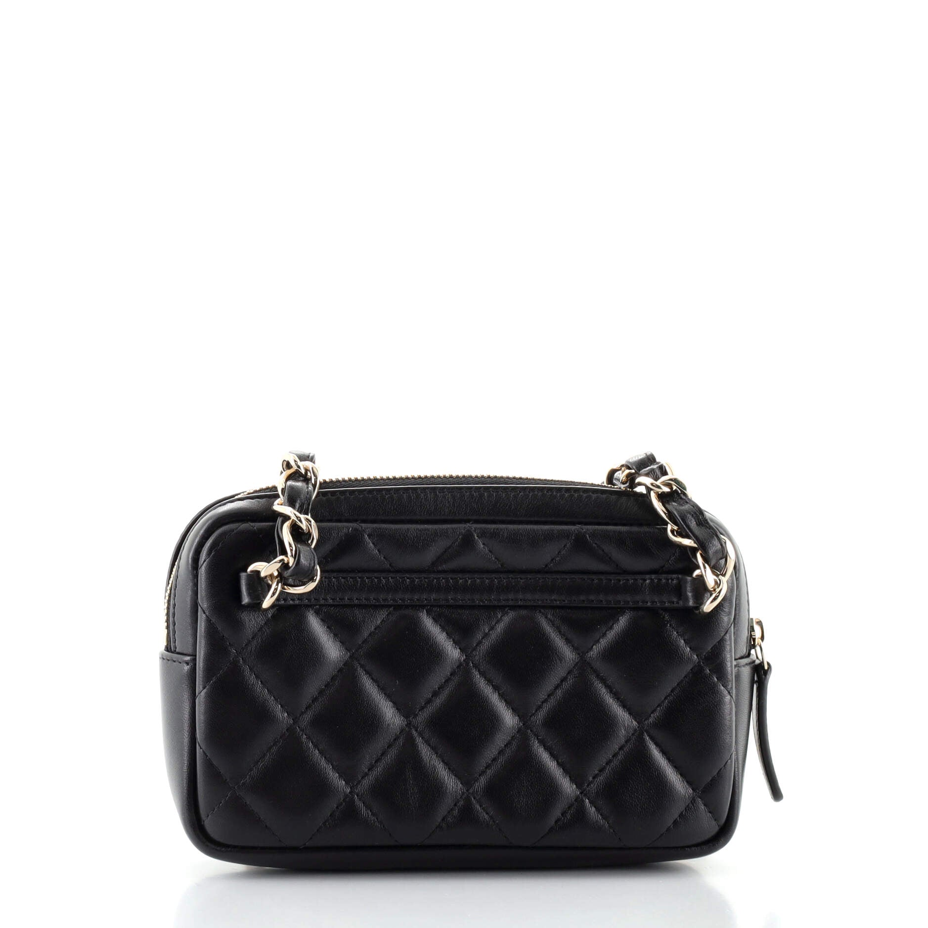 CC Front Pocket Waist Bag Quilted Lambskin Mini