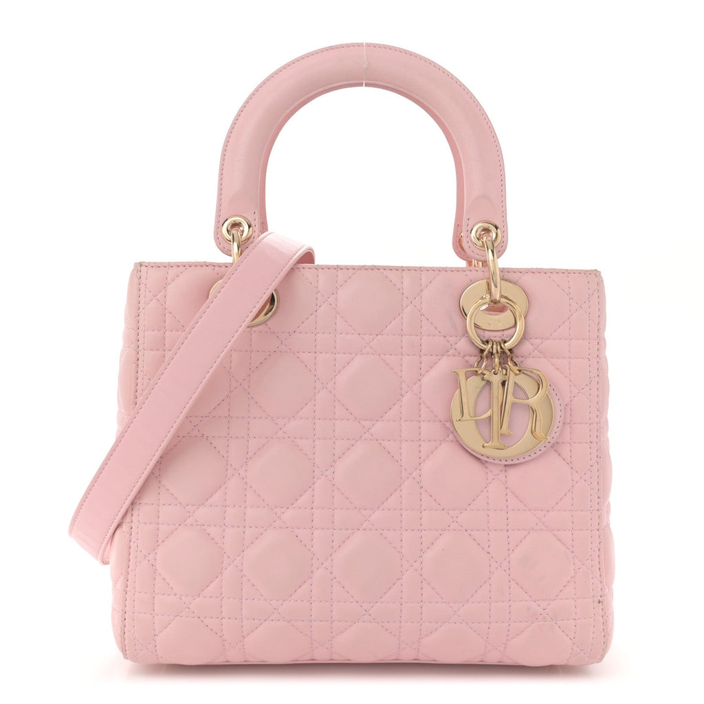 Lambskin Cannage Medium Lady Dior Light Pink