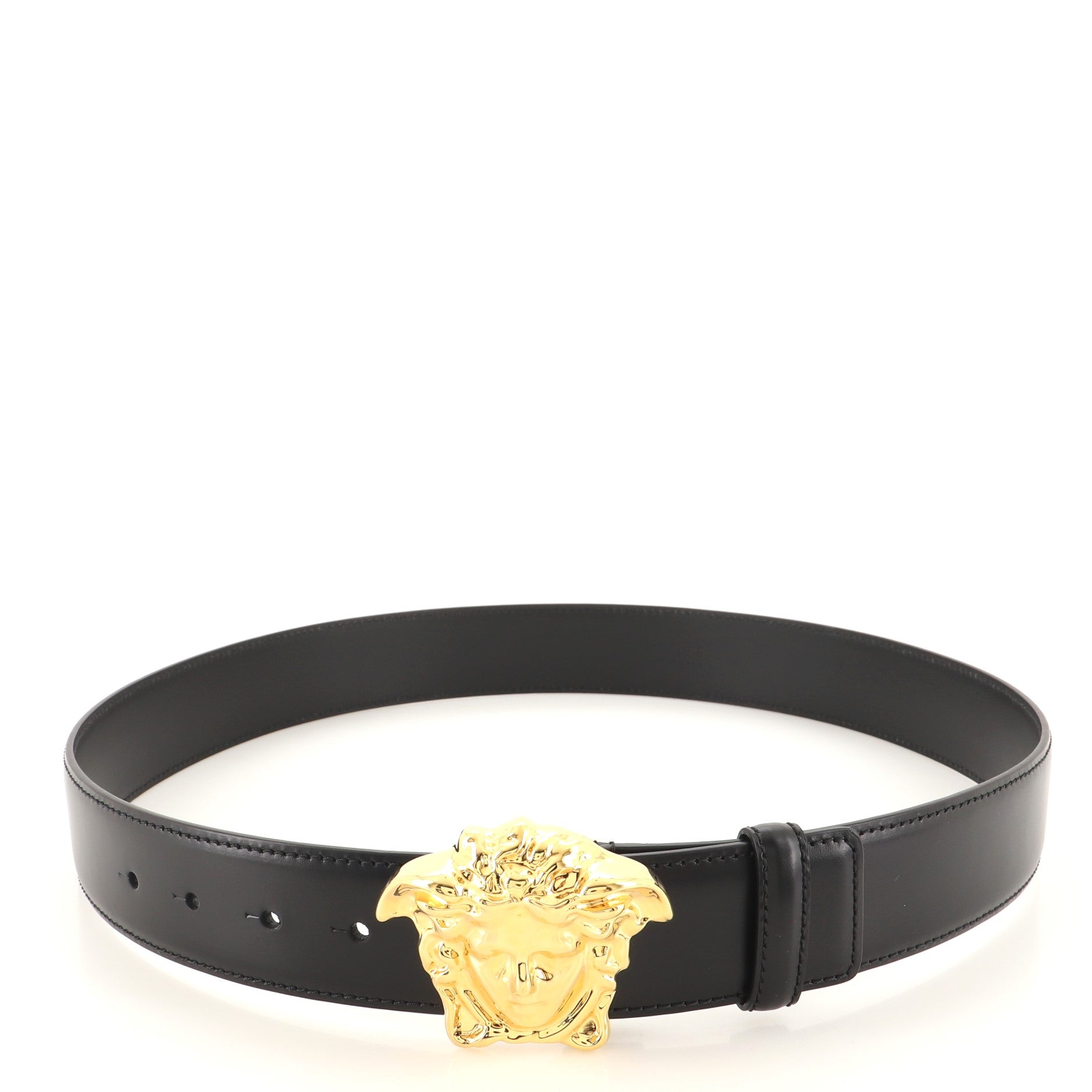 Medusa Buckle Belt Leather Wide 90