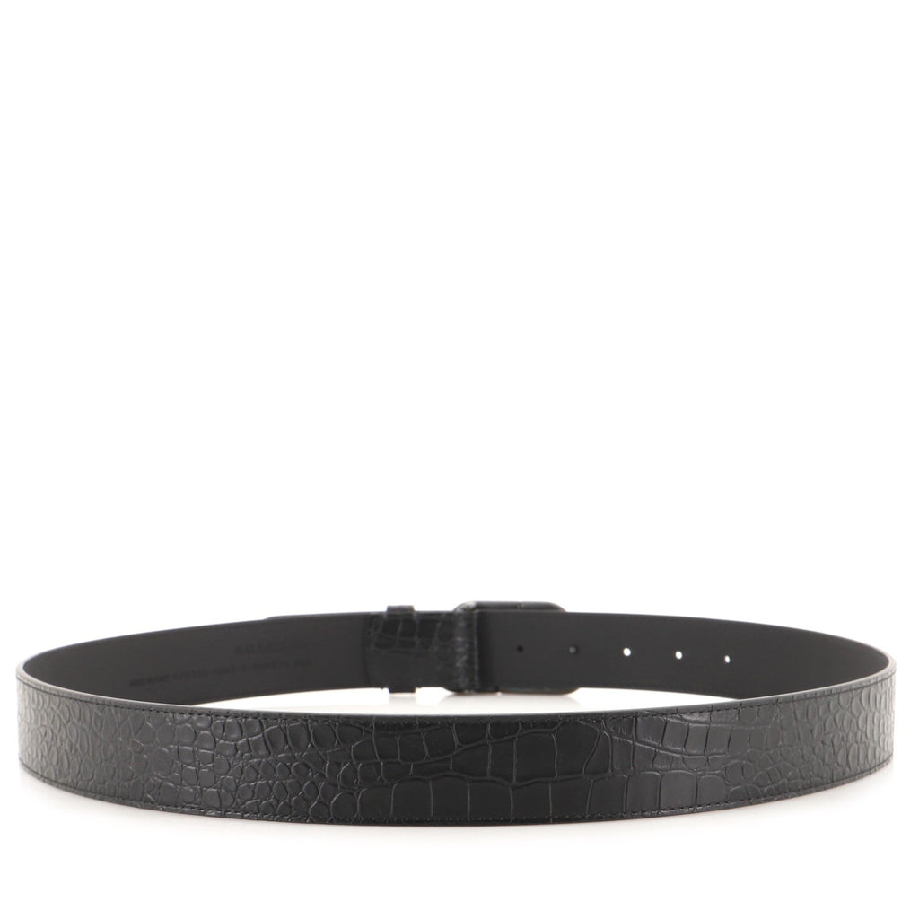 BB Belt Crocodile Embossed Leather Wide 100