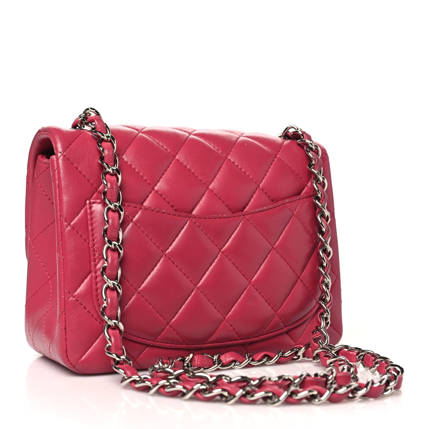 Lambskin Quilted Mini Square Flap Pink