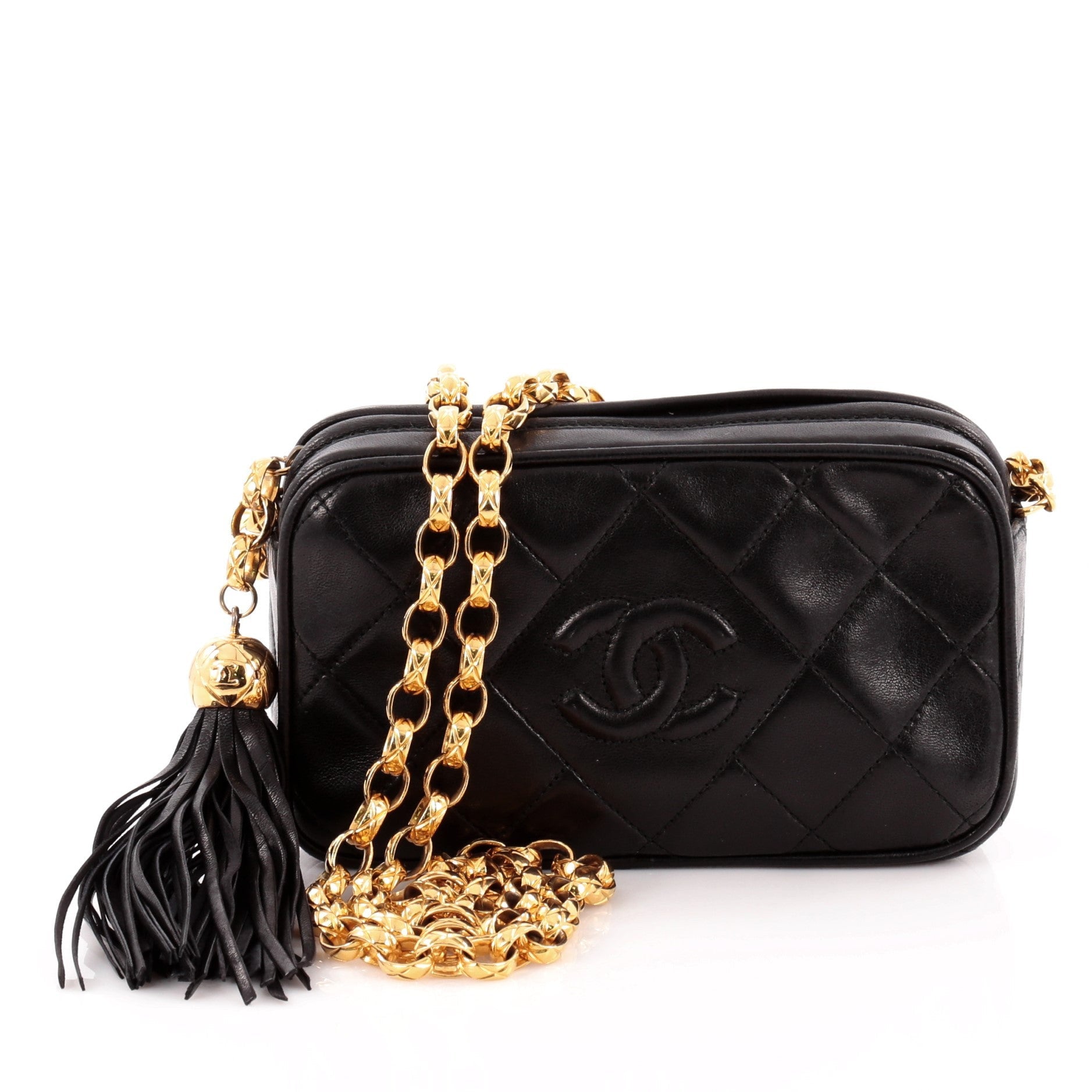 Vintage Diamond CC Camera Bag Quilted Leather Mini