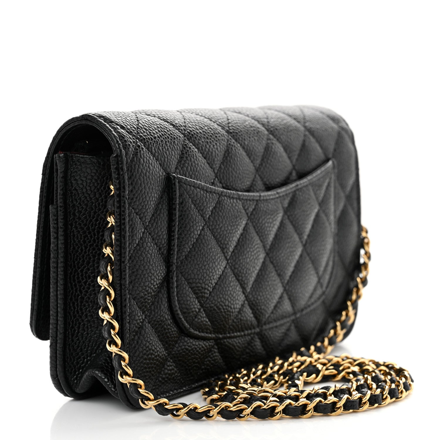 Caviar Quilted Wallet On Chain WOC Black