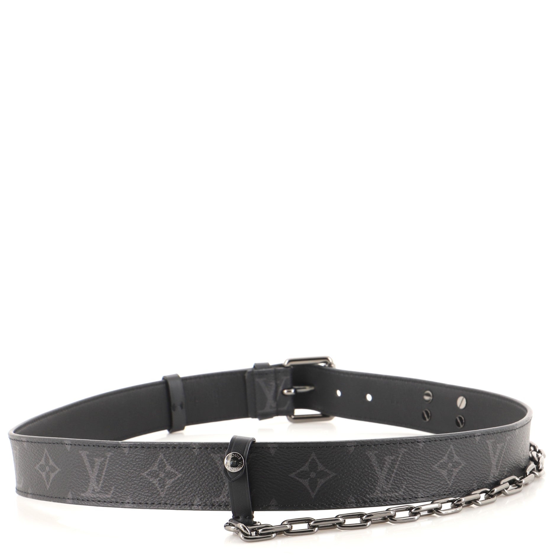 Signature Chain Belt Monogram Eclipse Canvas Medium 95