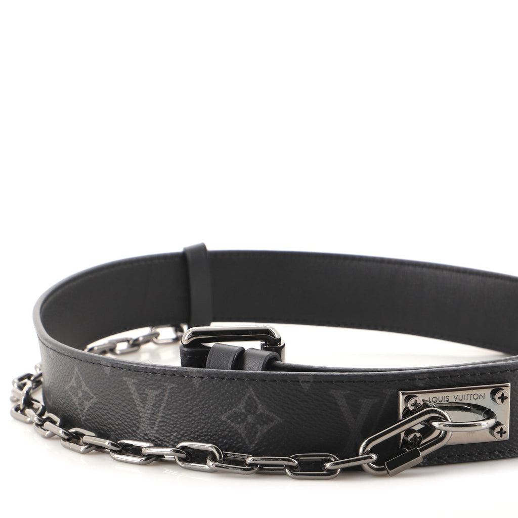 Signature Chain Belt Monogram Eclipse Canvas Medium 95