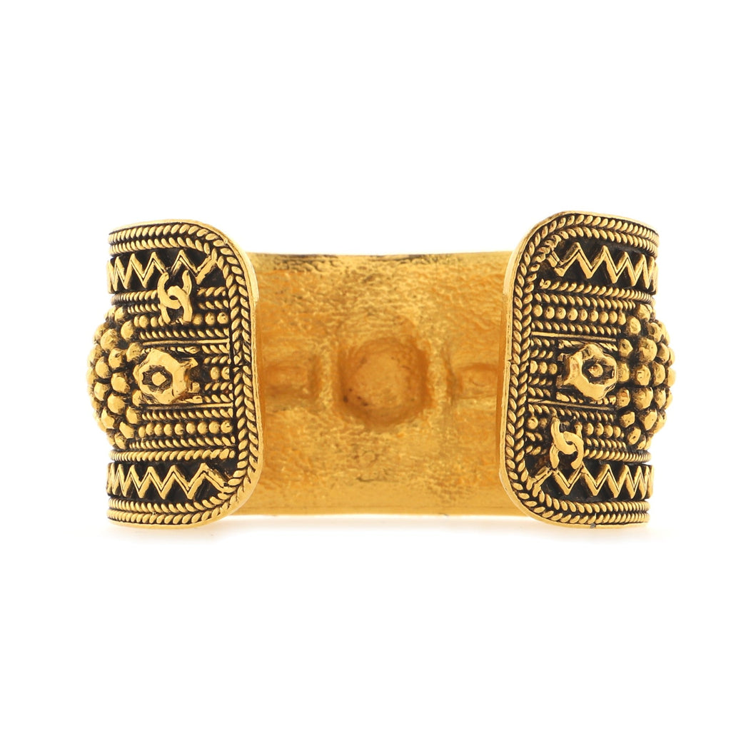 Vintage Cuff Bracelet Beadwork Metal