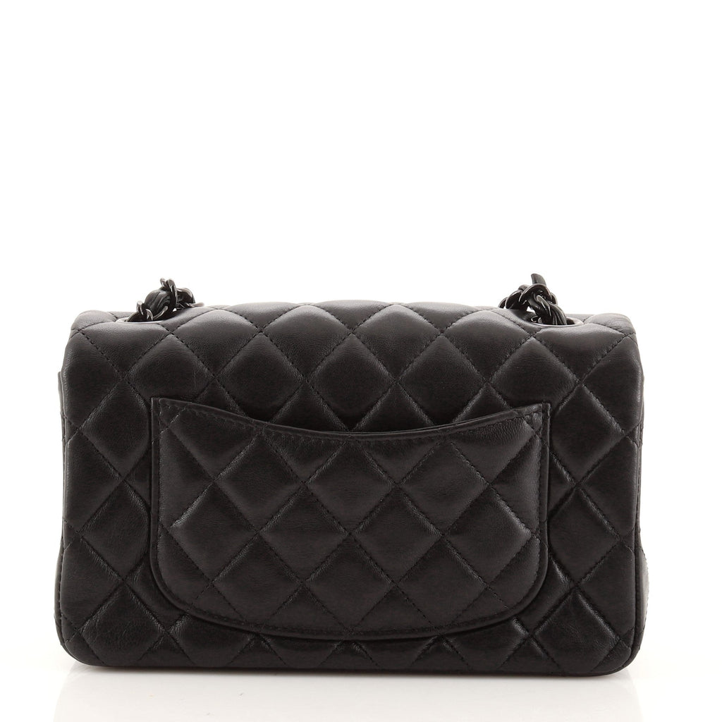 So Black Classic Single Flap Bag Quilted Lambskin Mini
