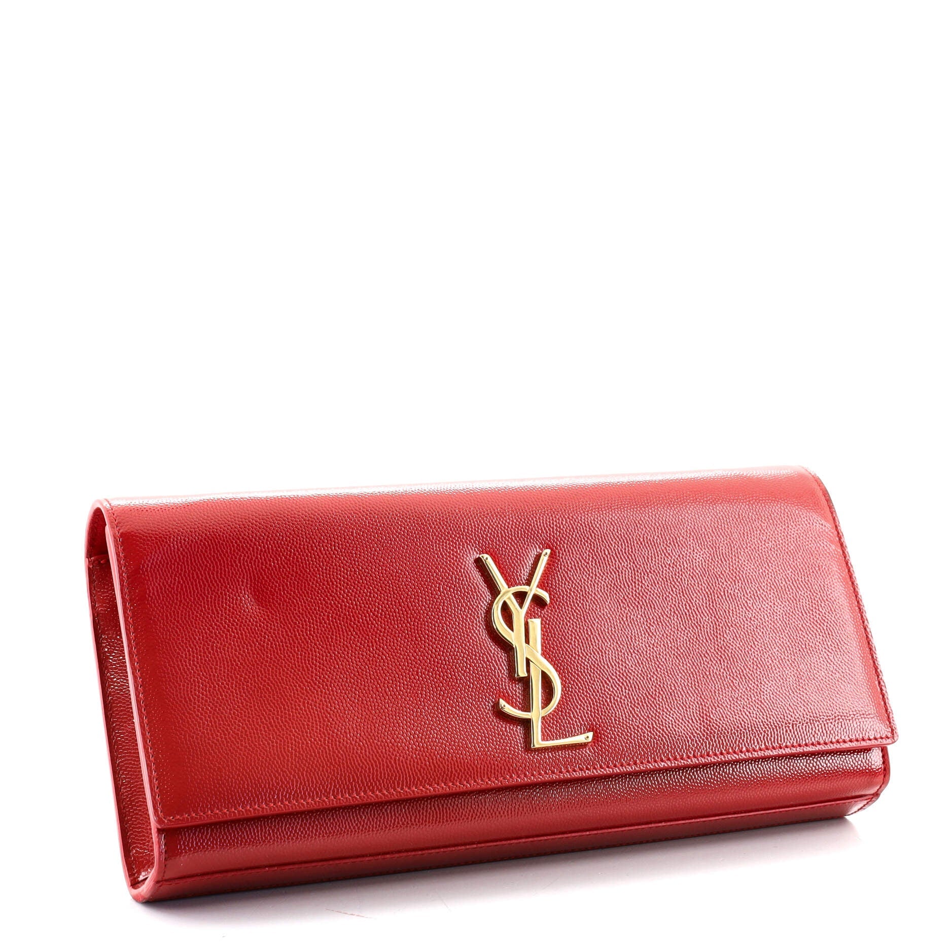 Classic Monogram Clutch Grainy Patent Long