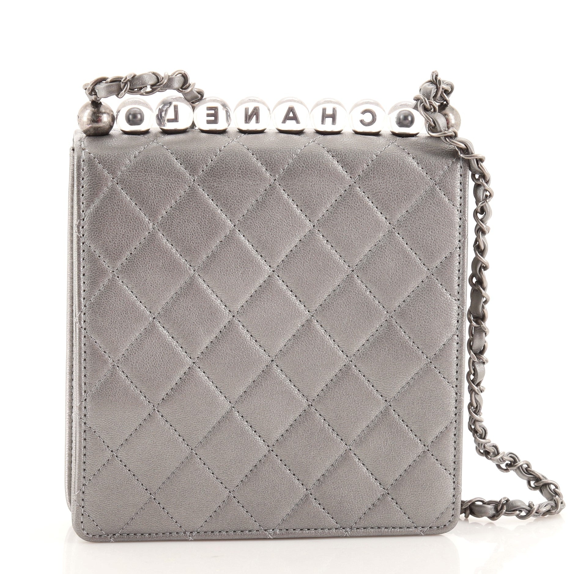 Chic Pearls Flap Bag Quilted Goatskin with Acrylic Beads Mini