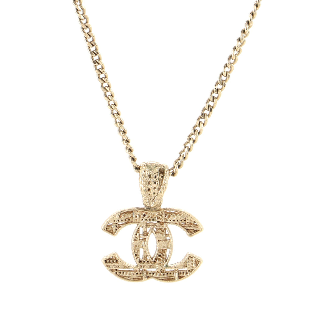 CC Tweed Effect Pendant Necklace Metal