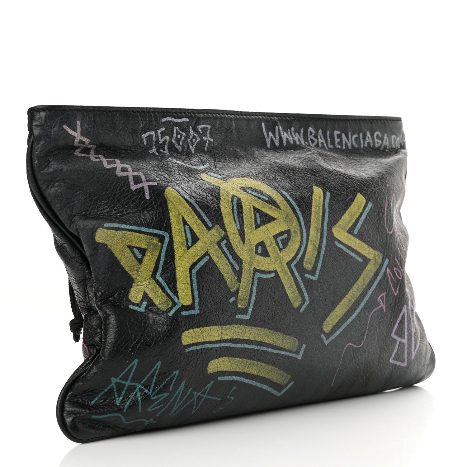 Agneau Arena Graffiti All Over Zip Pouch Black Multicolor