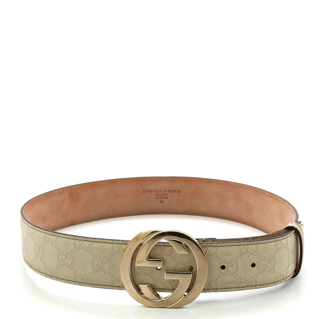 Interlocking G Belt Guccissima Leather Wide 80