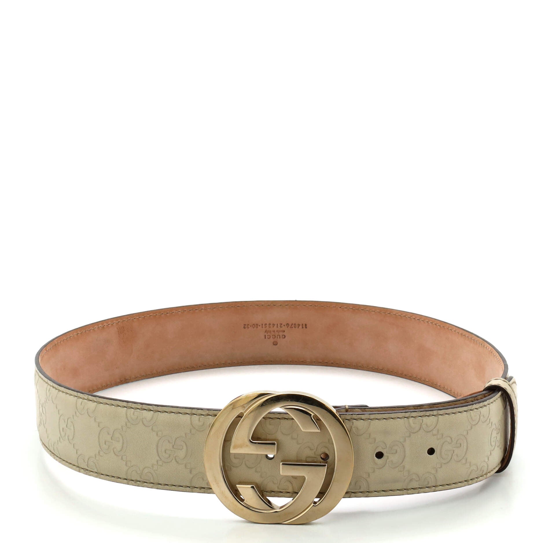 Interlocking G Belt Guccissima Leather Wide 80