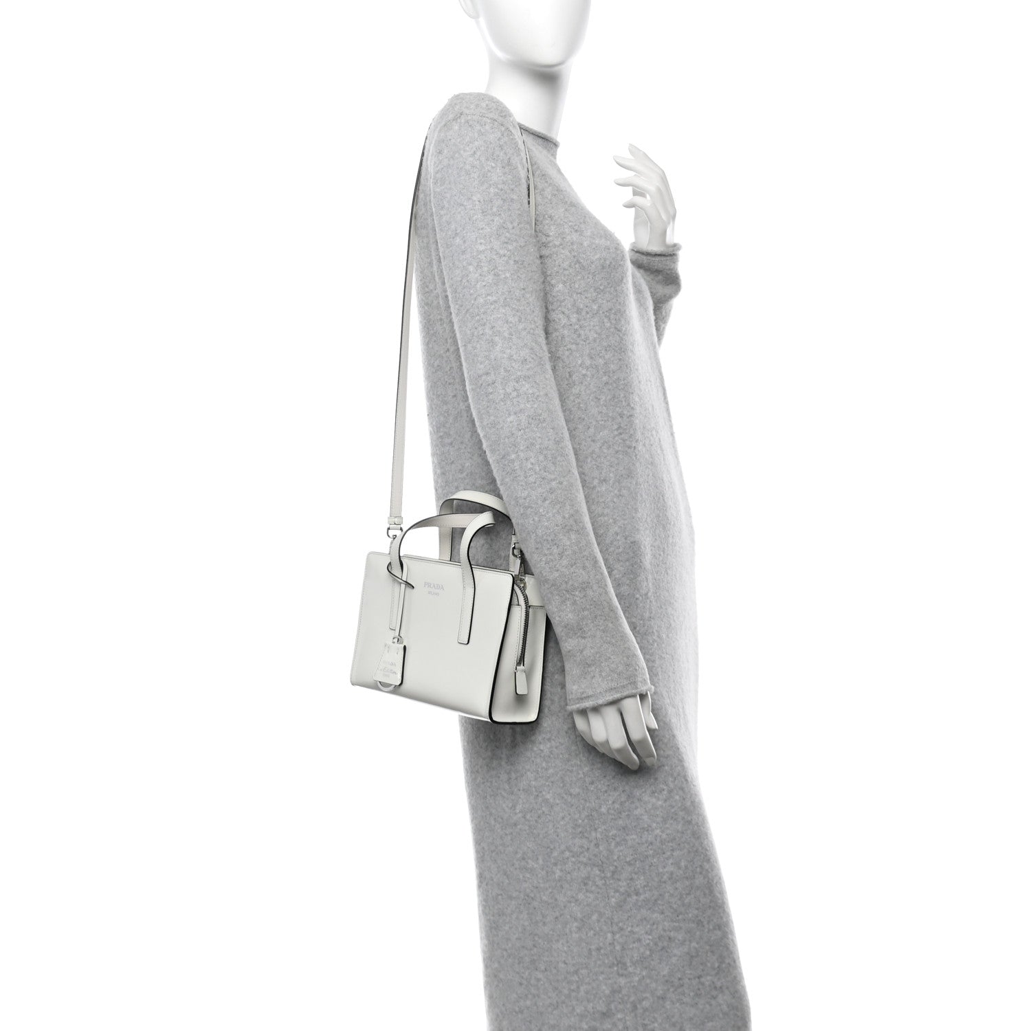 Spazzolato Mini Re-Edition 1995 Double Handle Handbag White