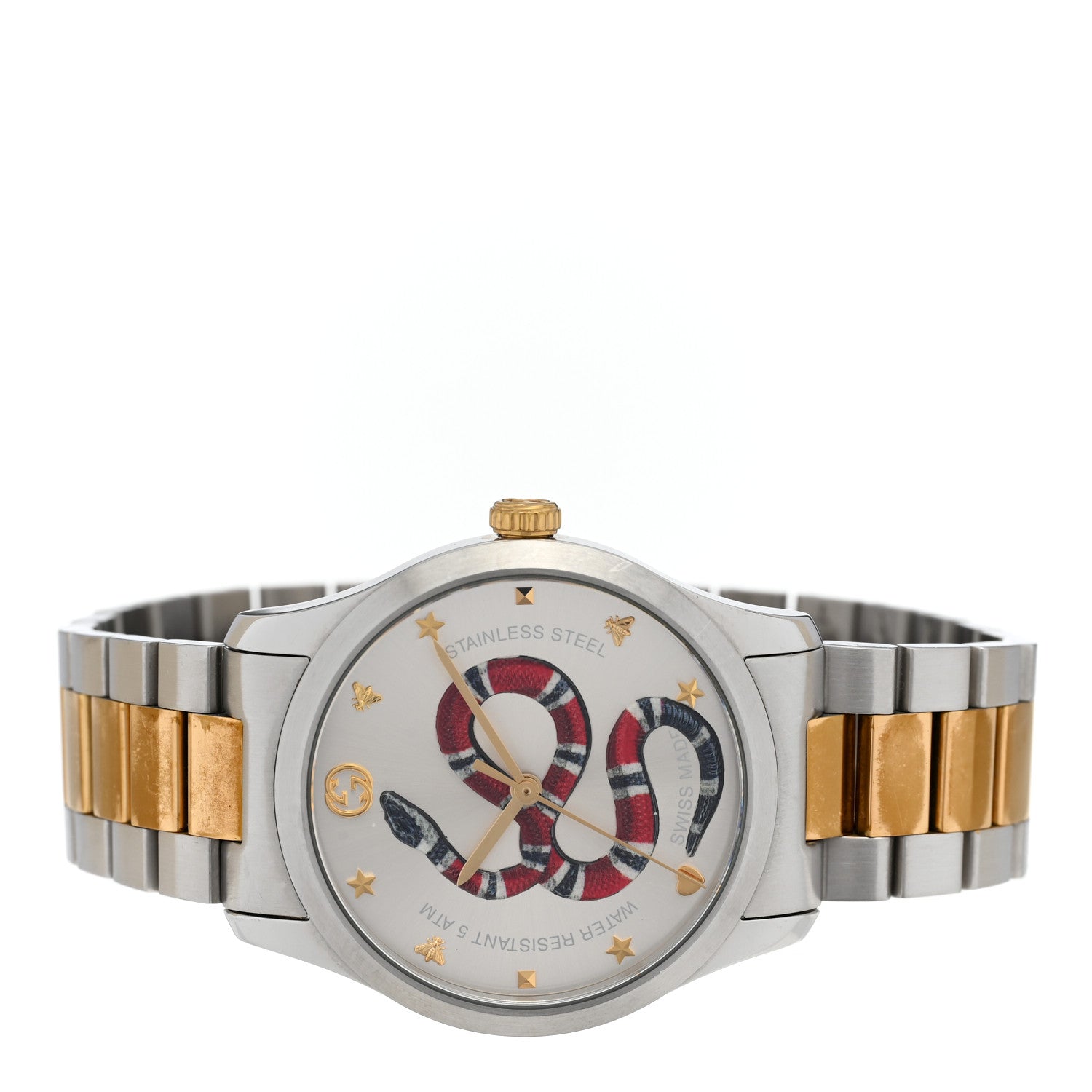 Stainless Steel 38mm G-Timeless Two Tone Snake Quartz Watch