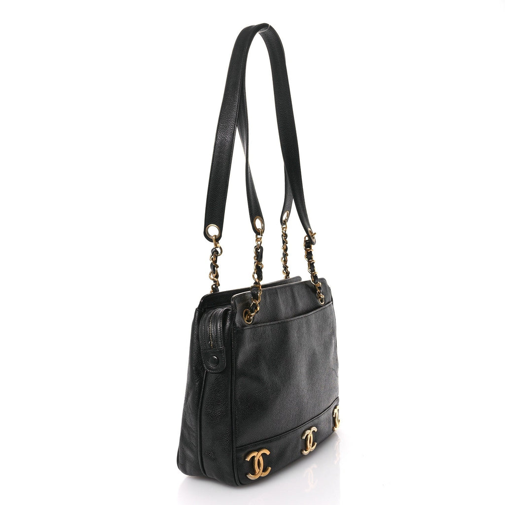 Caviar CC Shoulder Bag Black