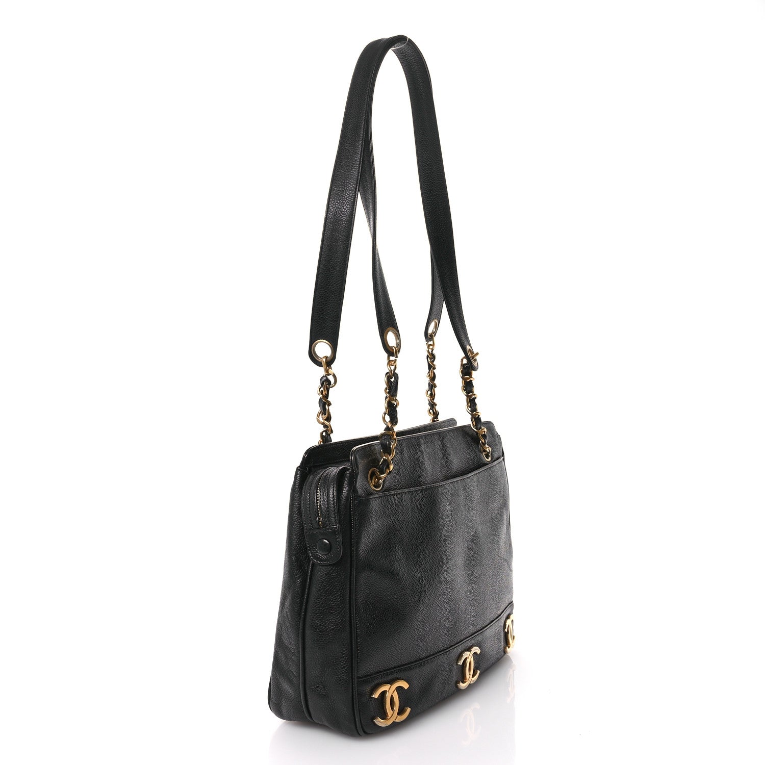 Caviar CC Shoulder Bag Black