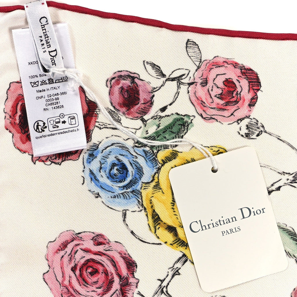 Silk Florilegio 90 Square Scarf Red
