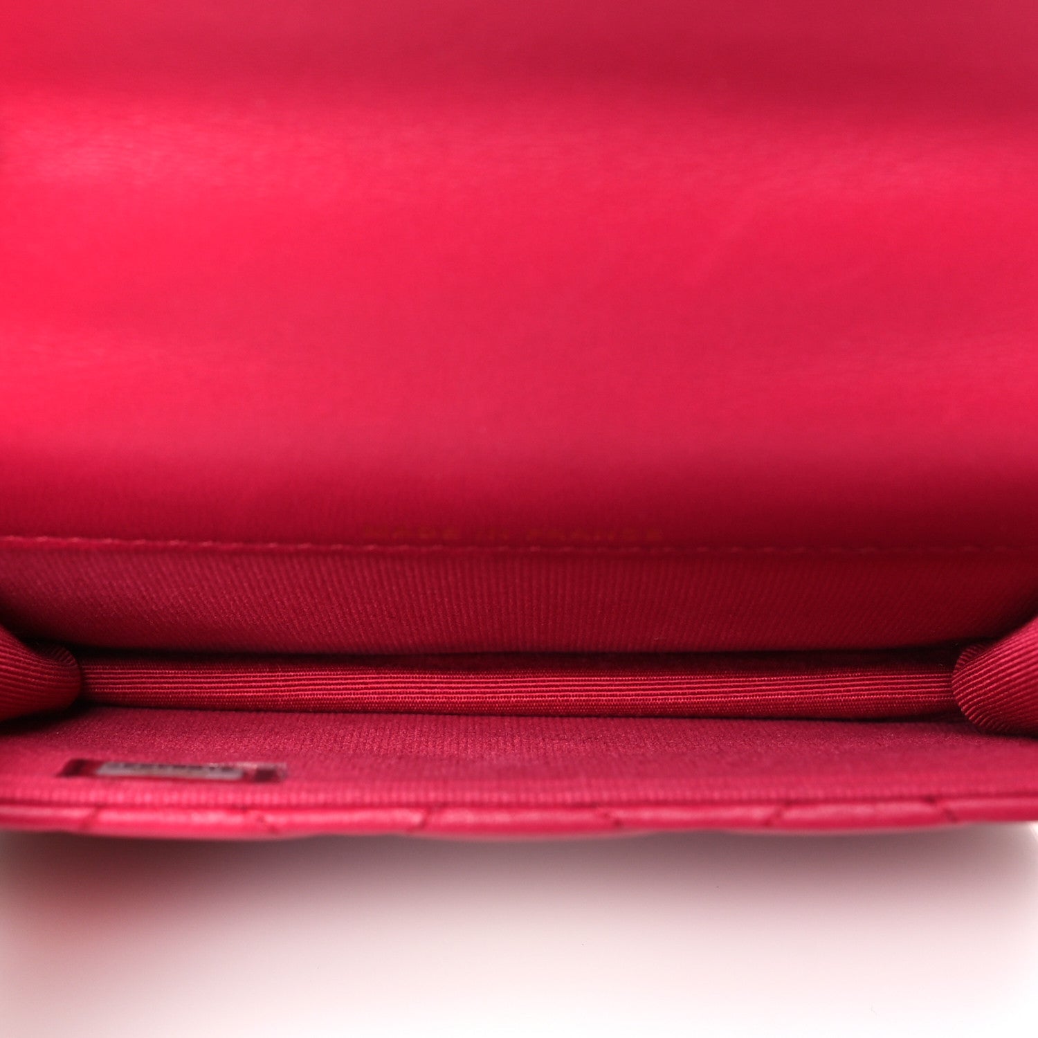 Lambskin Quilted Top Handle Flap Coin Purse With Chain Dark Pink