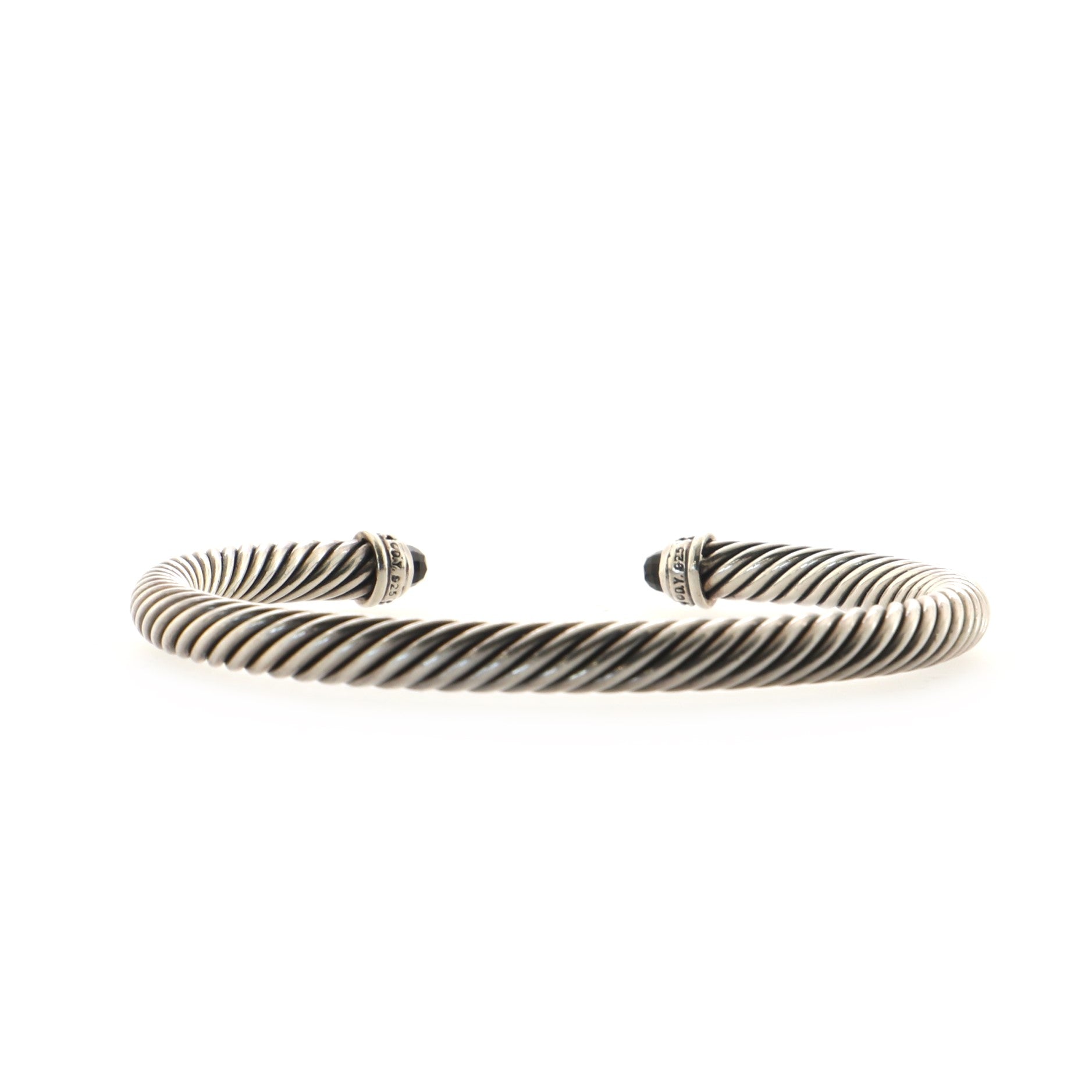 Cable Classic Bracelet Sterling Silver with Onyx and Diamonds 5mm