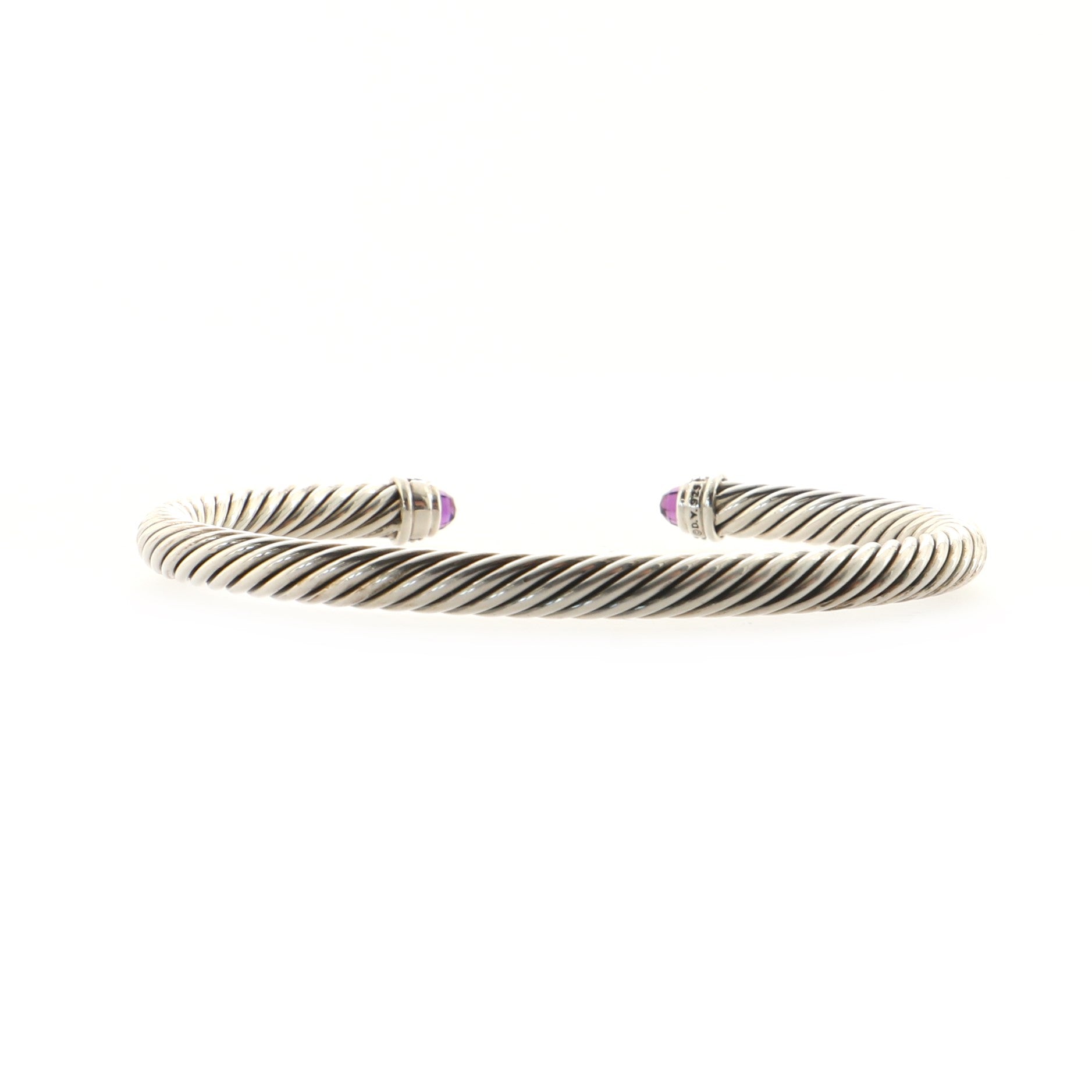 Cable Classic Bracelet Sterling Silver with Amethyst and Diamonds 5mm