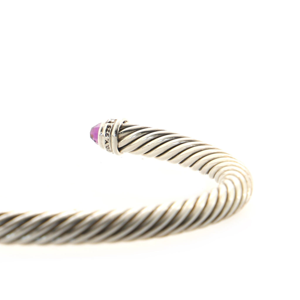 Cable Classic Bracelet Sterling Silver with Amethyst and Diamonds 5mm