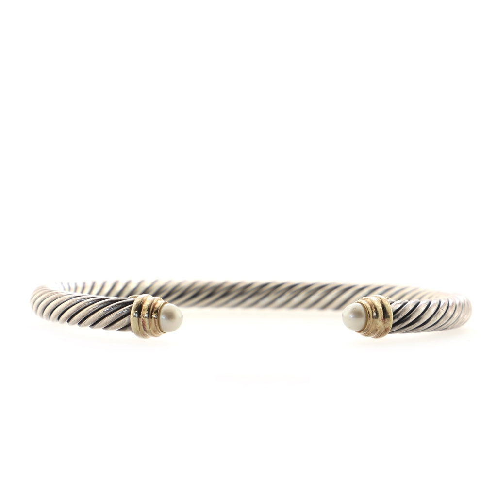 Cable Classic Bracelet Sterling Silver with 14K Yellow Gold and Pearls 5mm
