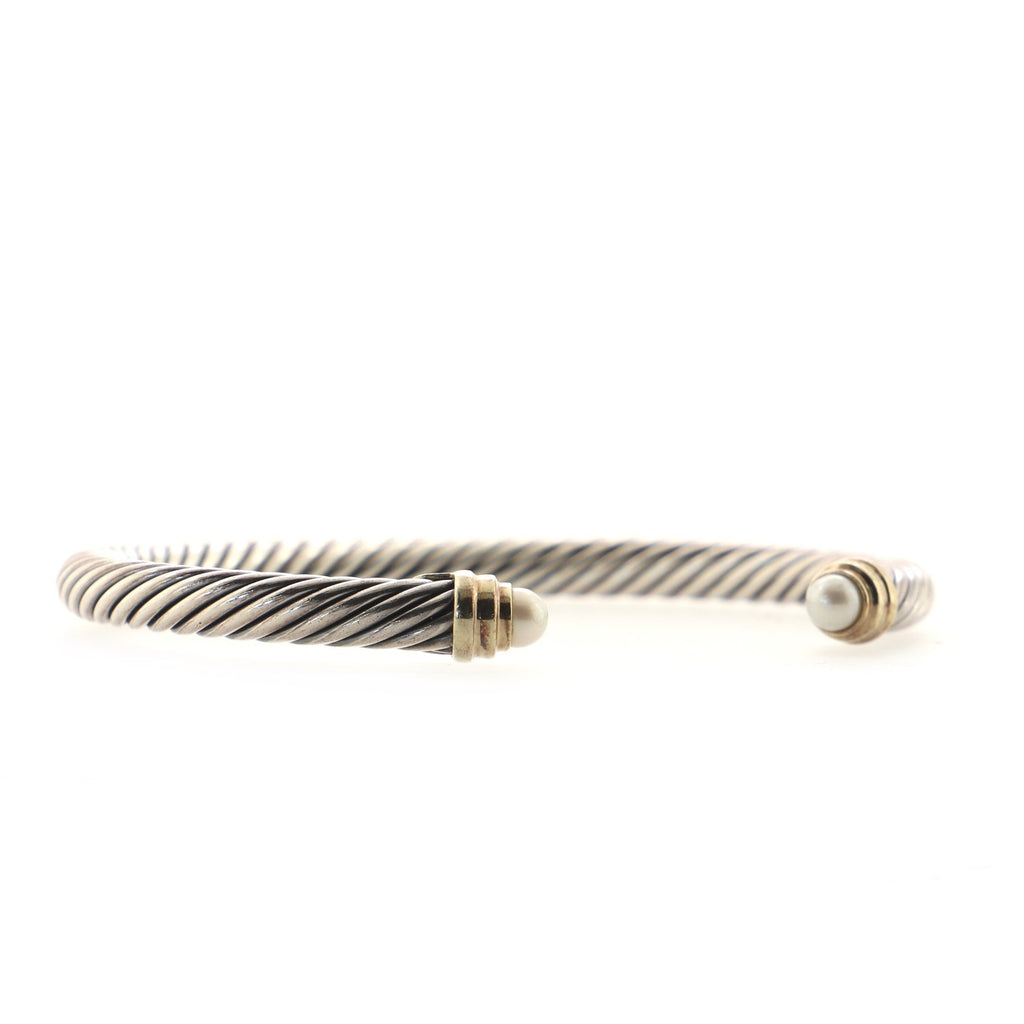 Cable Classic Bracelet Sterling Silver with 14K Yellow Gold and Pearls 5mm