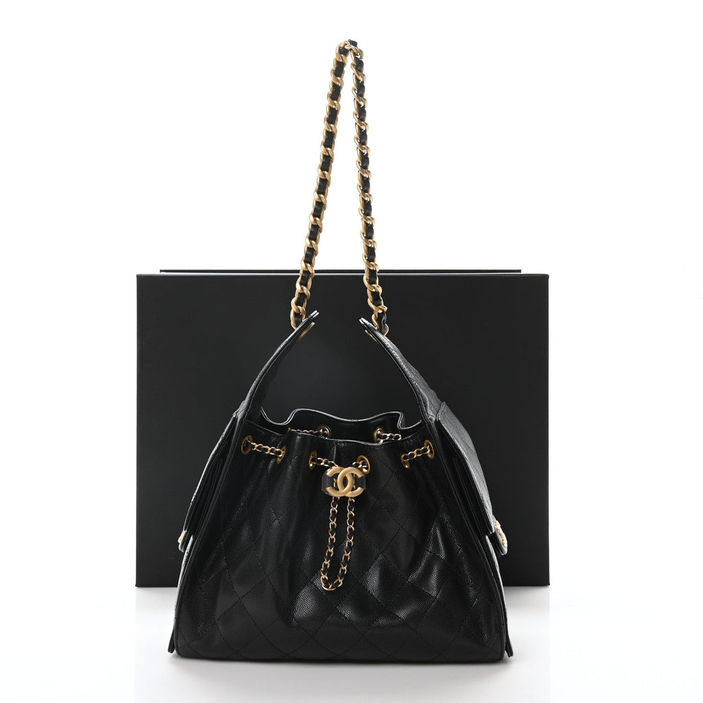 Caviar Quilted Small Chanel 25 Handbag Black