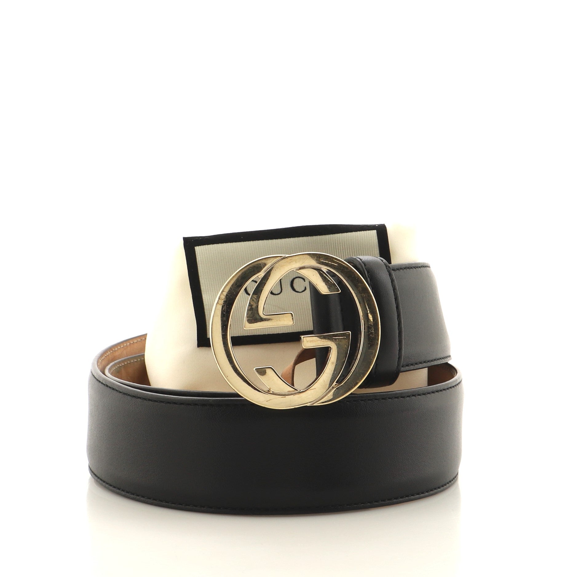 Interlocking G Belt Leather Medium 70
