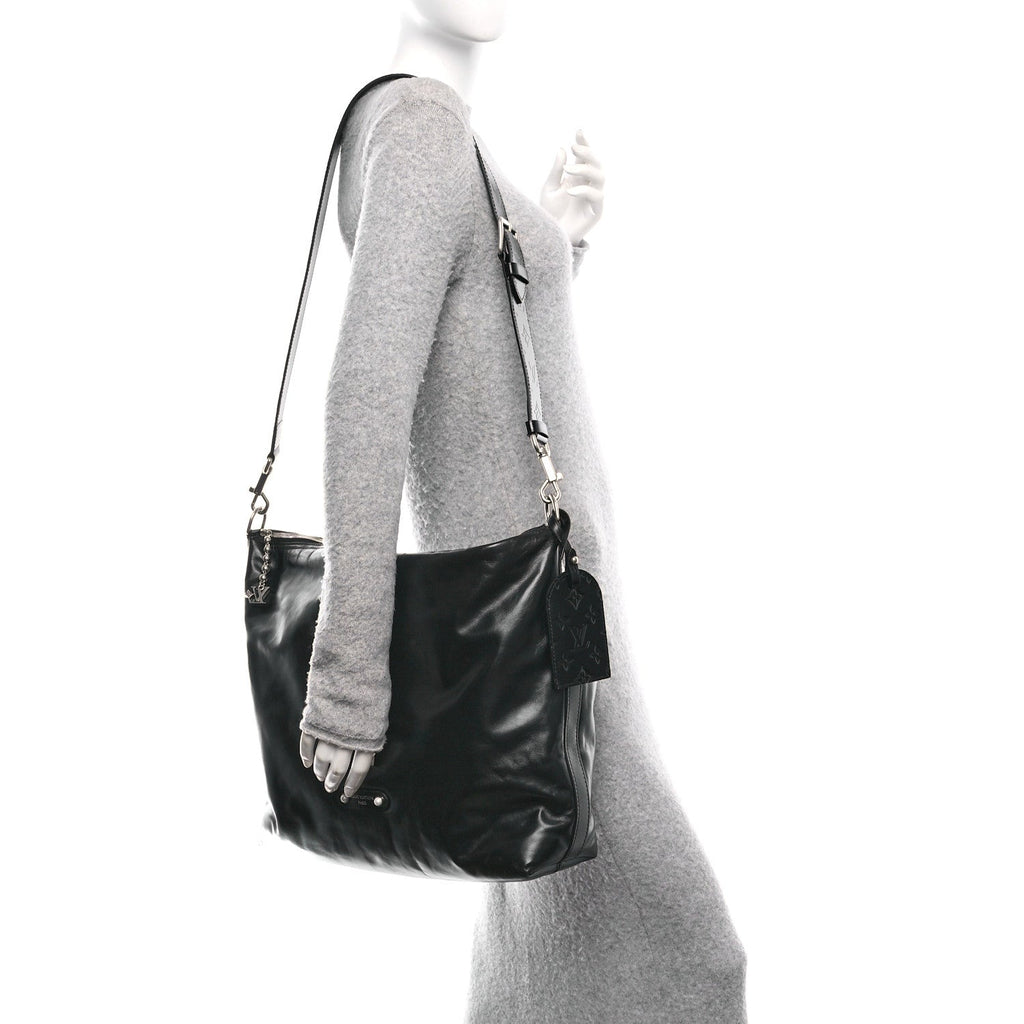 LV Night Calfskin Vagabond Hobo Black