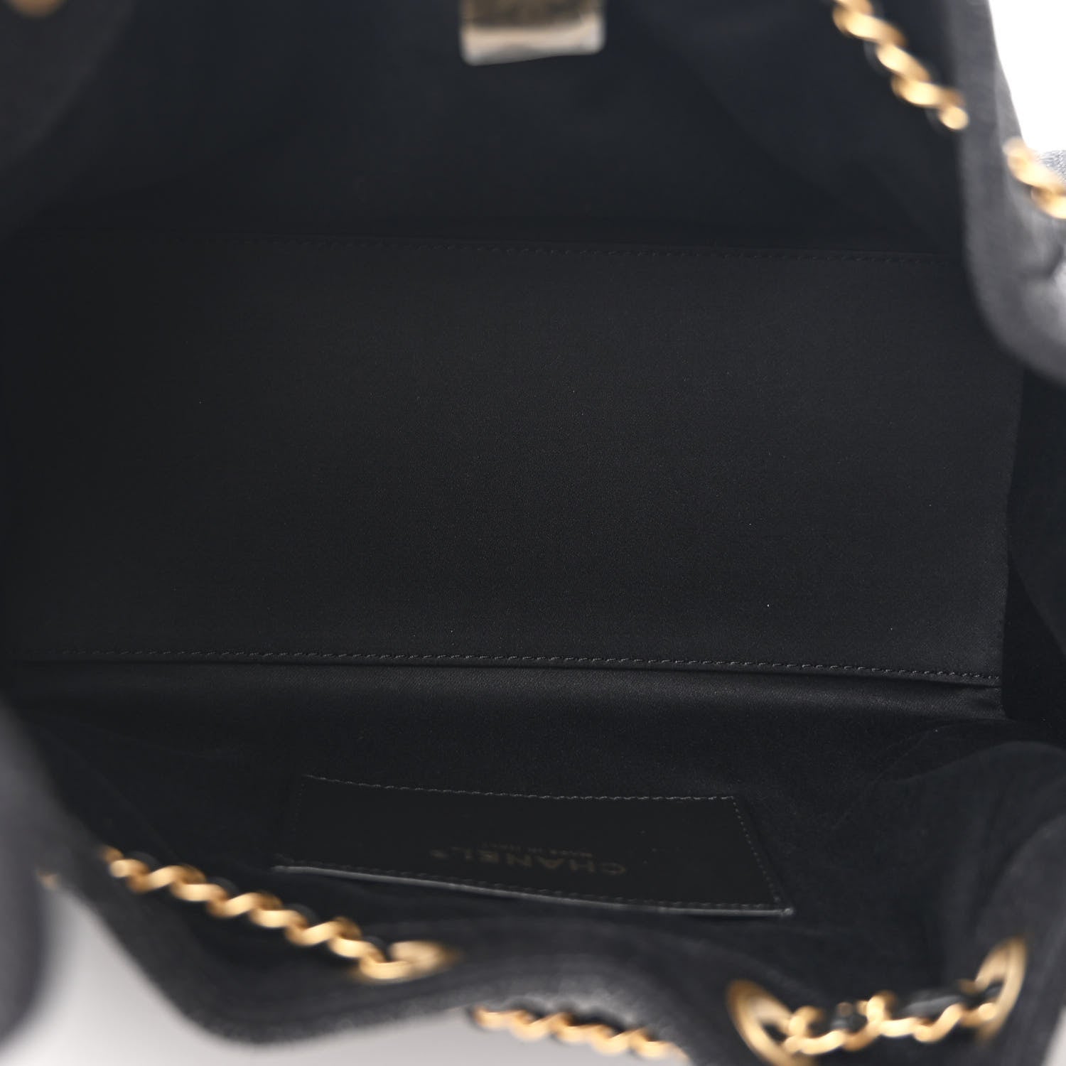 Washed Denim Quilted Small Chanel 25 Handbag Black