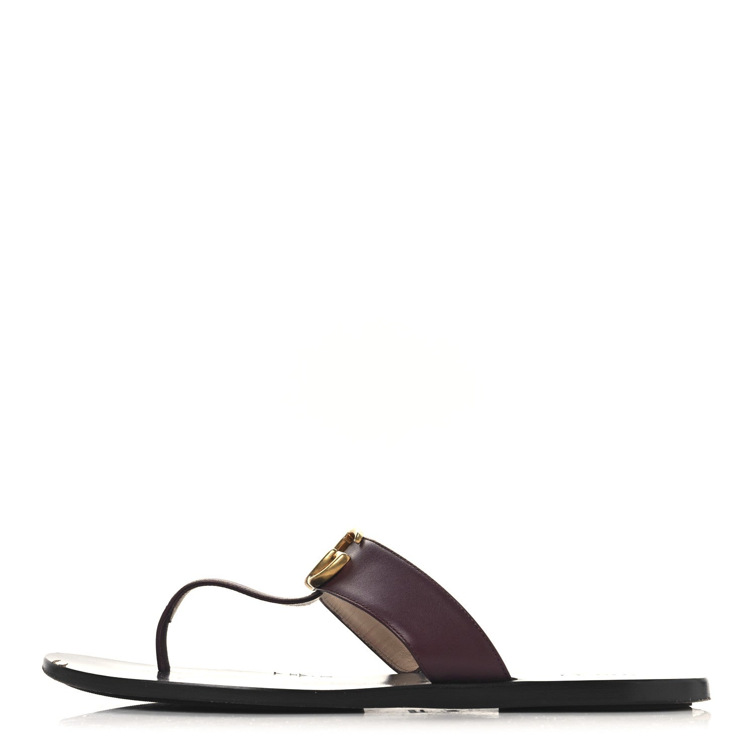 Calfskin GG Marmont Thong Sandals 41 Vintage Bordeaux