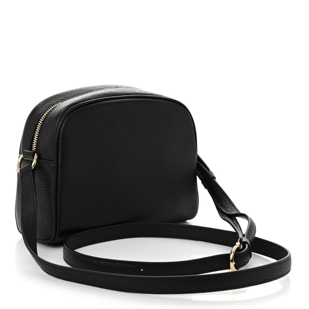 Calfskin Travel Camera Crossbody Bag Black