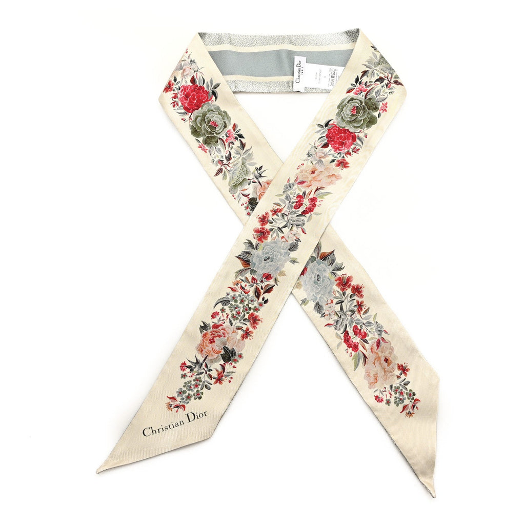 Silk Dior Jardin d'Hiver Mitzah Scarf Mitzah Scarf White Multicolor