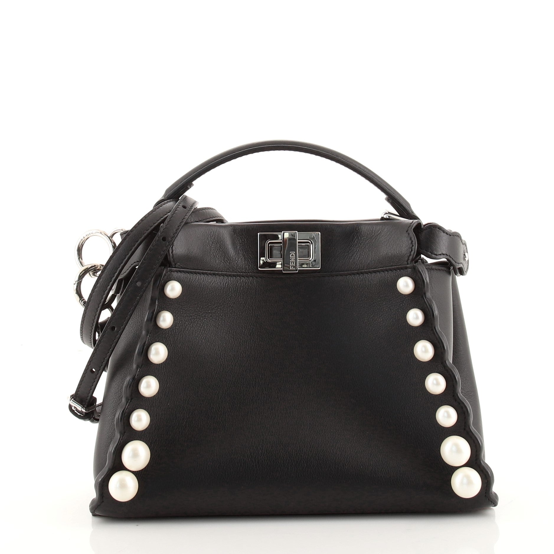 Peekaboo Bag Pearl Embellished Leather Mini