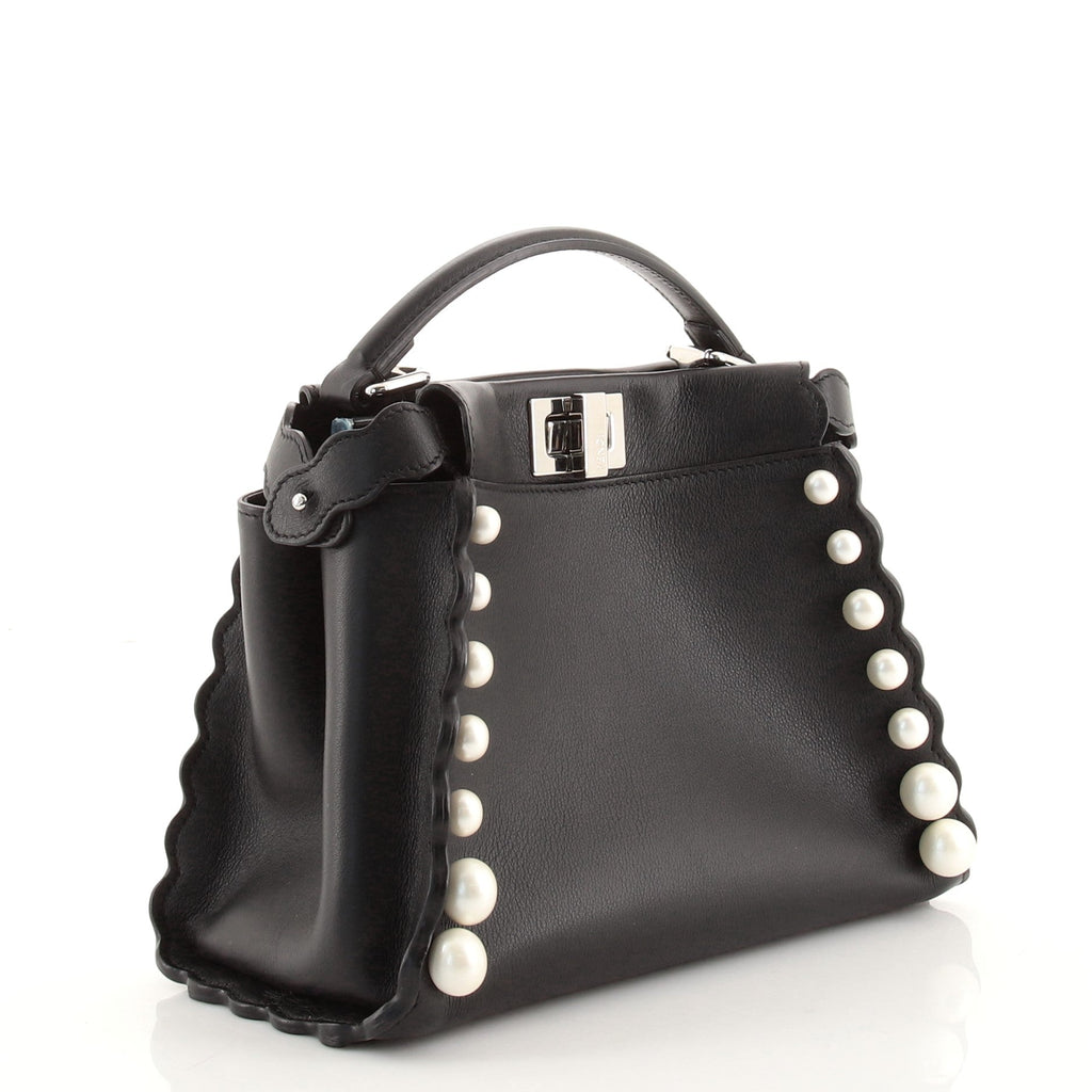 Peekaboo Bag Pearl Embellished Leather Mini