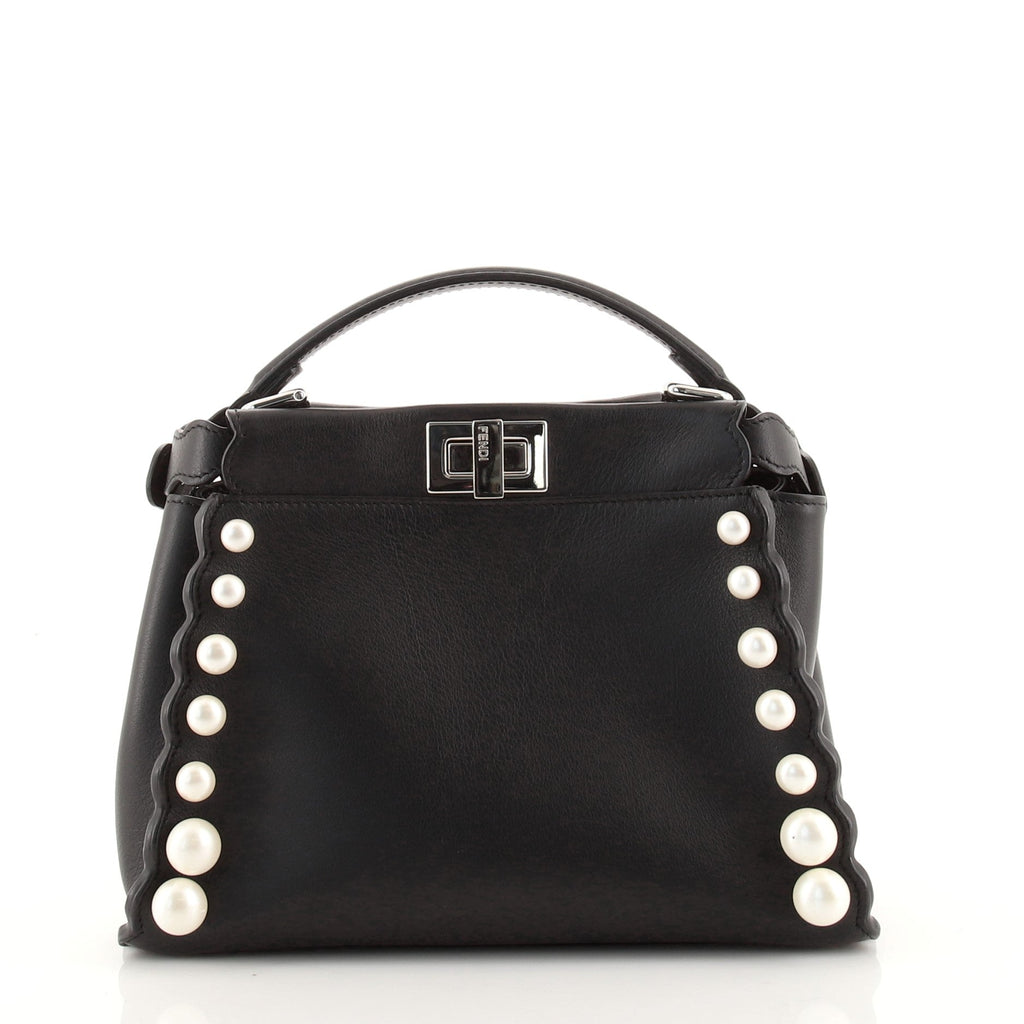 Peekaboo Bag Pearl Embellished Leather Mini