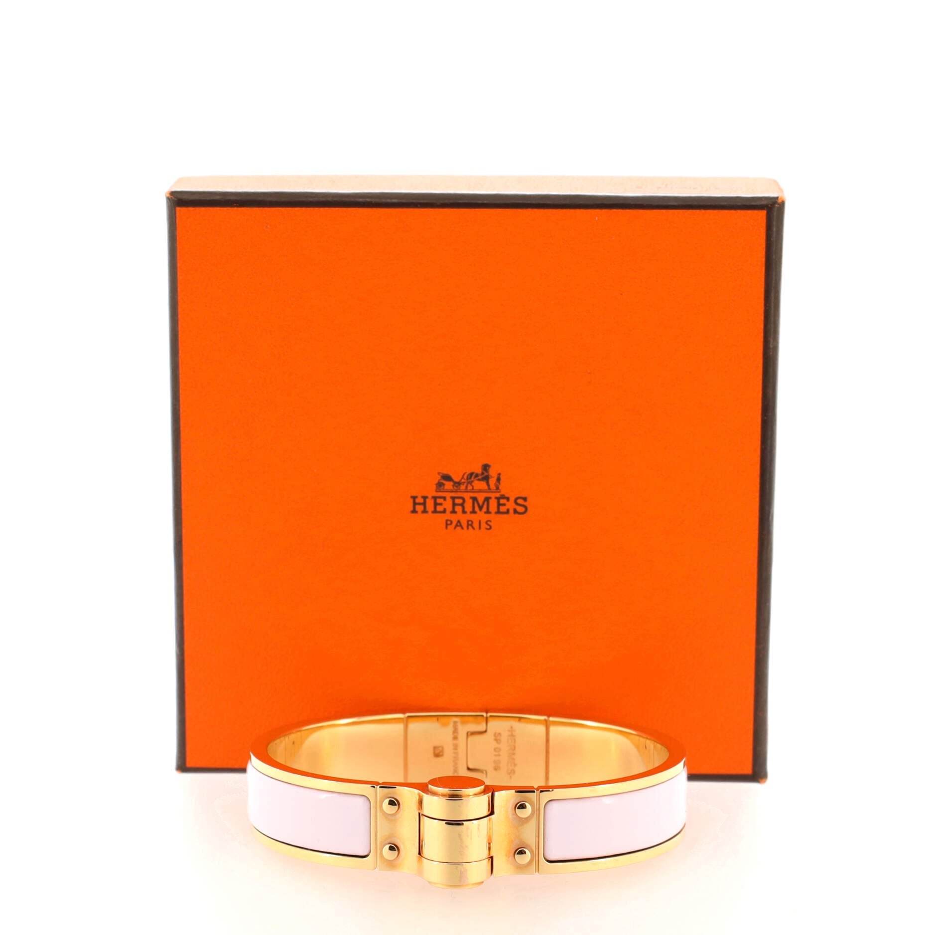 Charniere Uni Hinged Bracelet Metal and Enamel Narrow