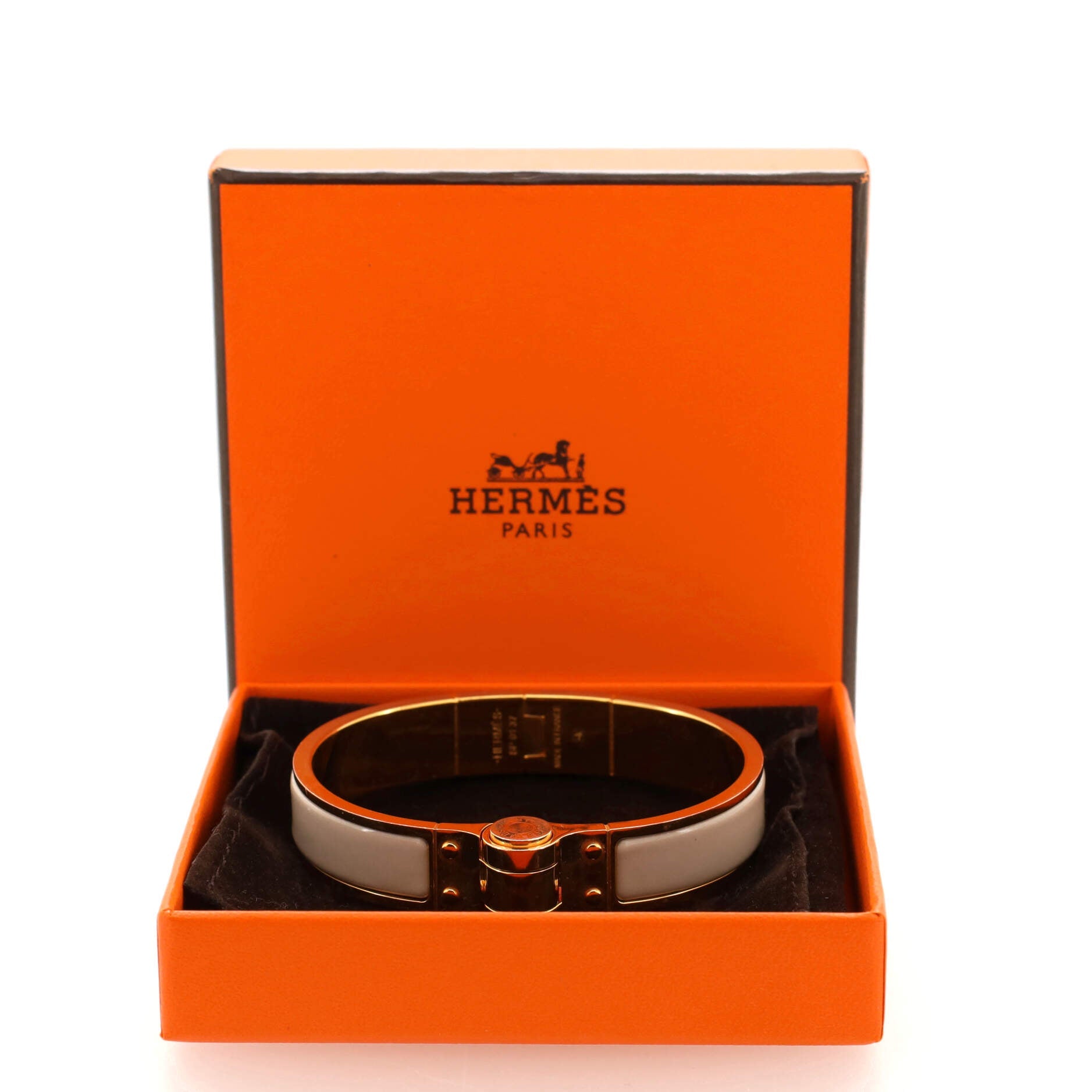 Charniere Uni Hinged Bracelet Metal and Enamel Narrow