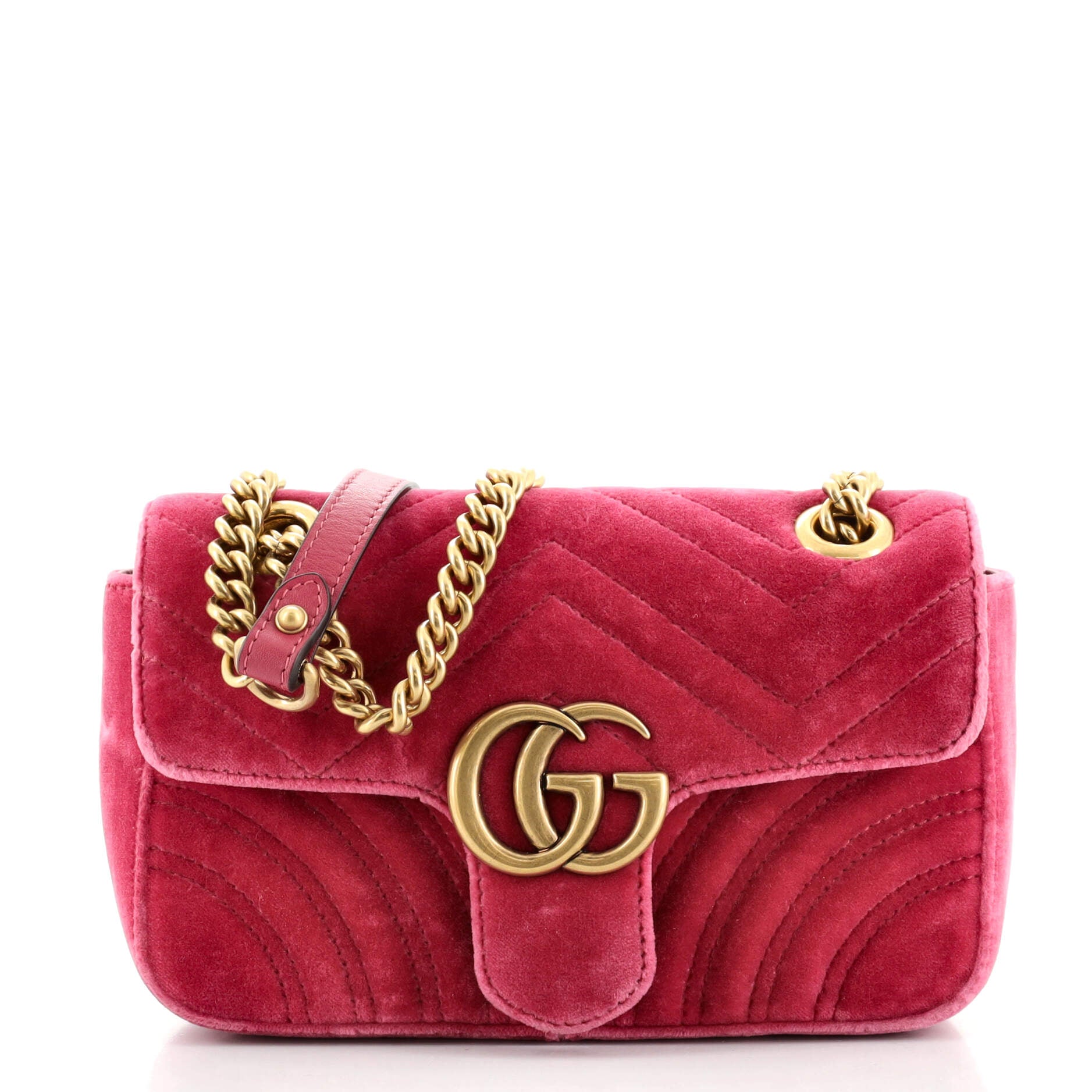 GG Marmont Flap Bag Matelasse Velvet Mini