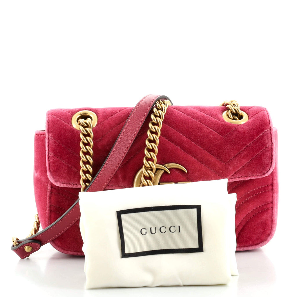 GG Marmont Flap Bag Matelasse Velvet Mini