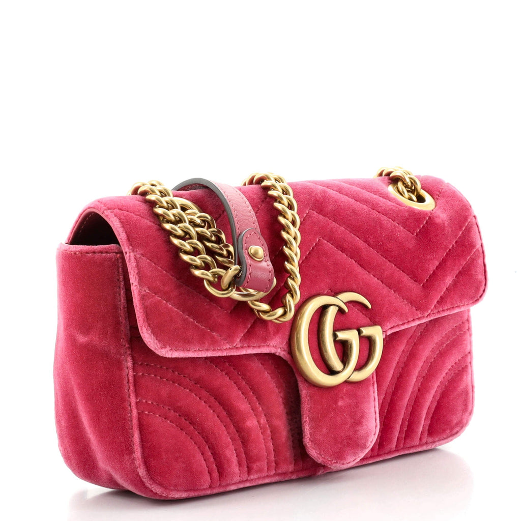 GG Marmont Flap Bag Matelasse Velvet Mini