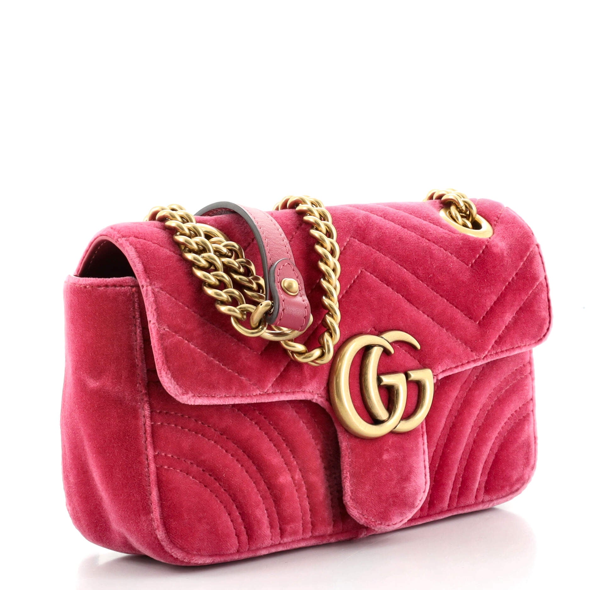 GG Marmont Flap Bag Matelasse Velvet Mini