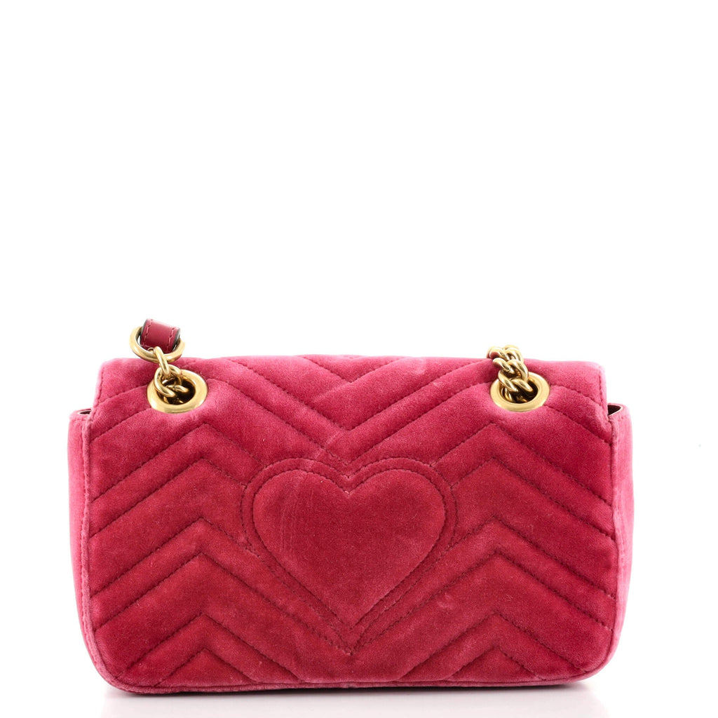 GG Marmont Flap Bag Matelasse Velvet Mini