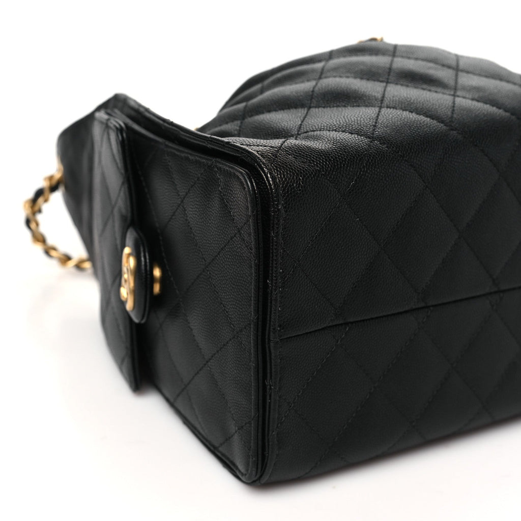 Caviar Quilted Small Chanel 25 Handbag Black